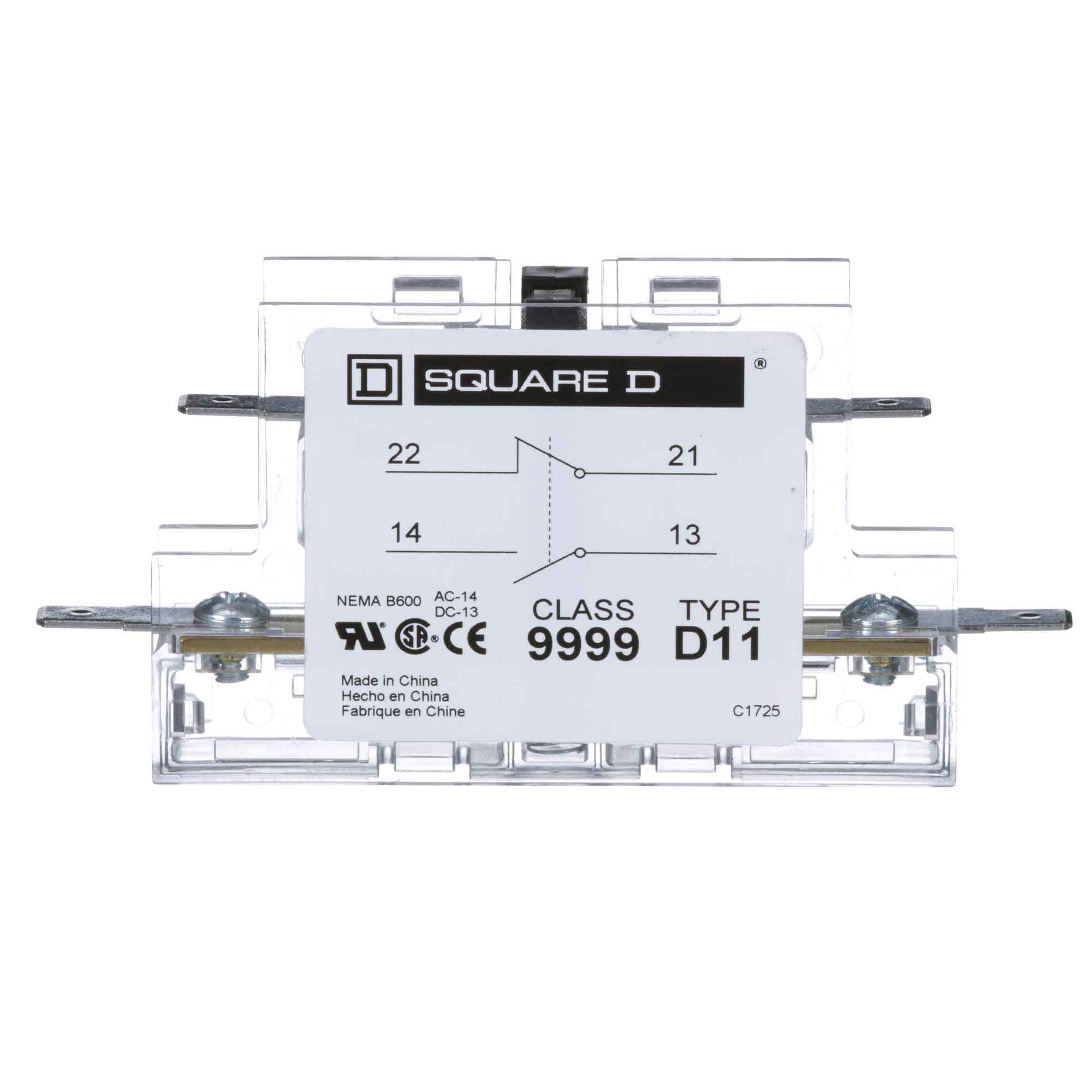 9999D11 - Square D - Contactor And Motor Starter Auxiliary