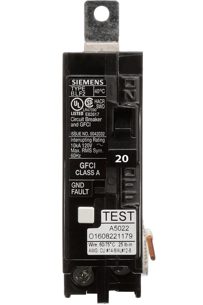BF120A - Siemens - 20 Amp GFCI Circuit Breaker