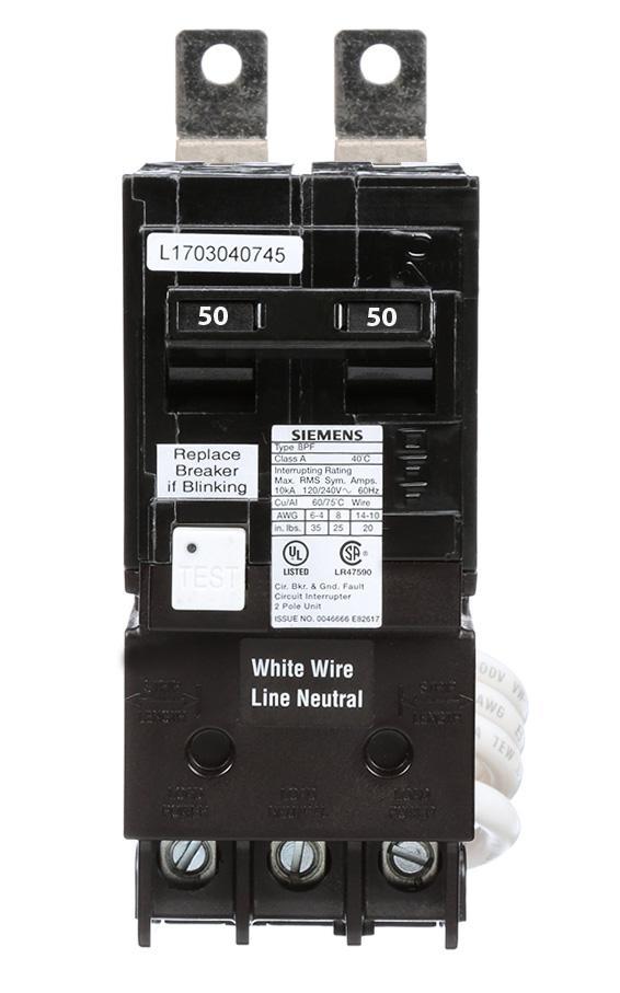 BF250A - Siemens - 50 Amp GFCI Circuit Breaker