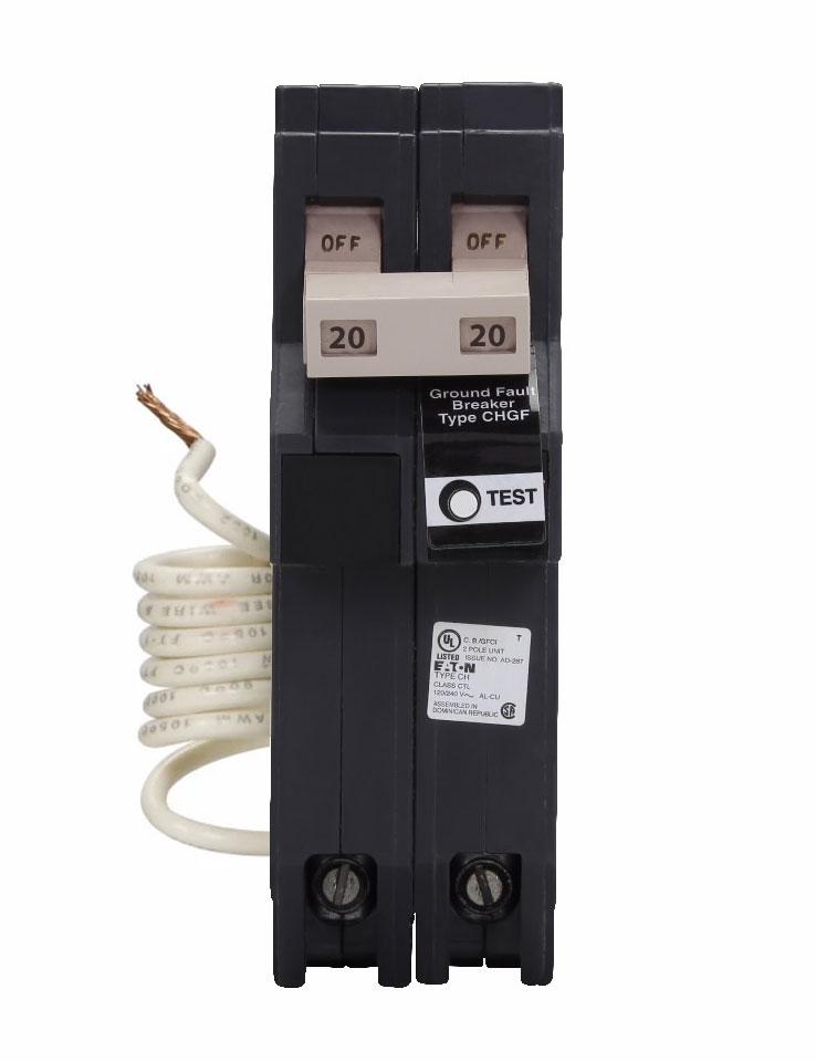 CH220GFT - Eaton - 20 Amp Ground Fault Breaker