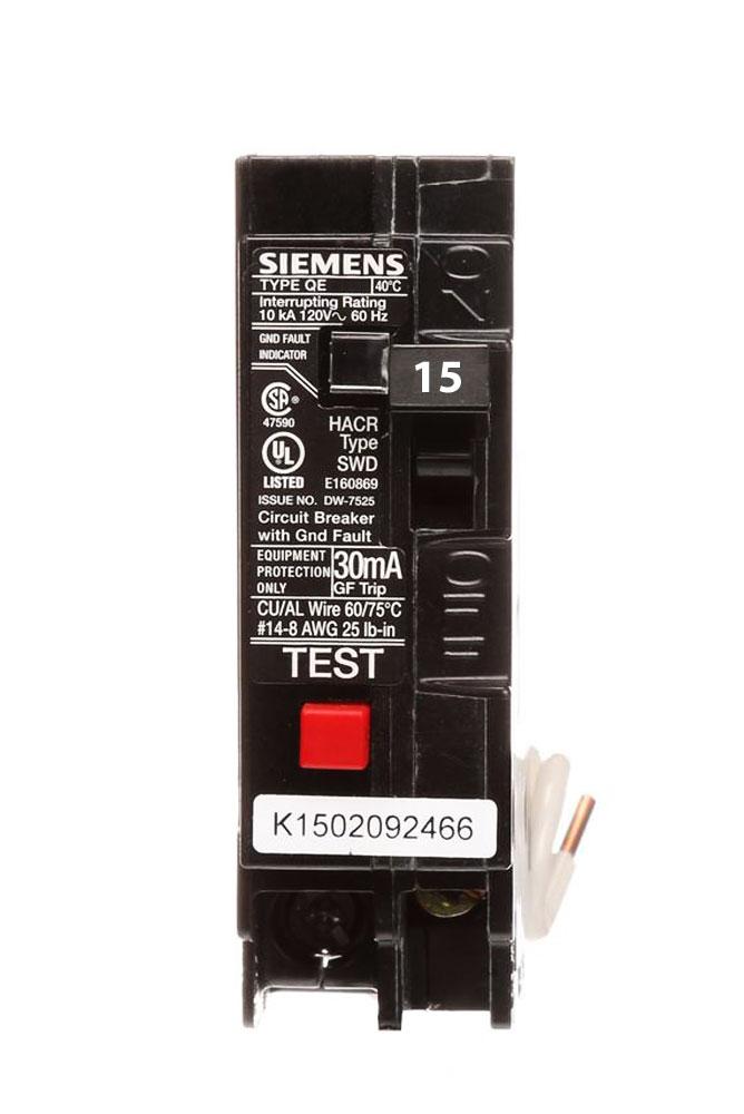 QE115 - Siemens - 15 Amp GFEP Circuit Breaker