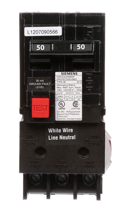 QE250 - Siemens - 50 Amp GFEP Circuit Breaker