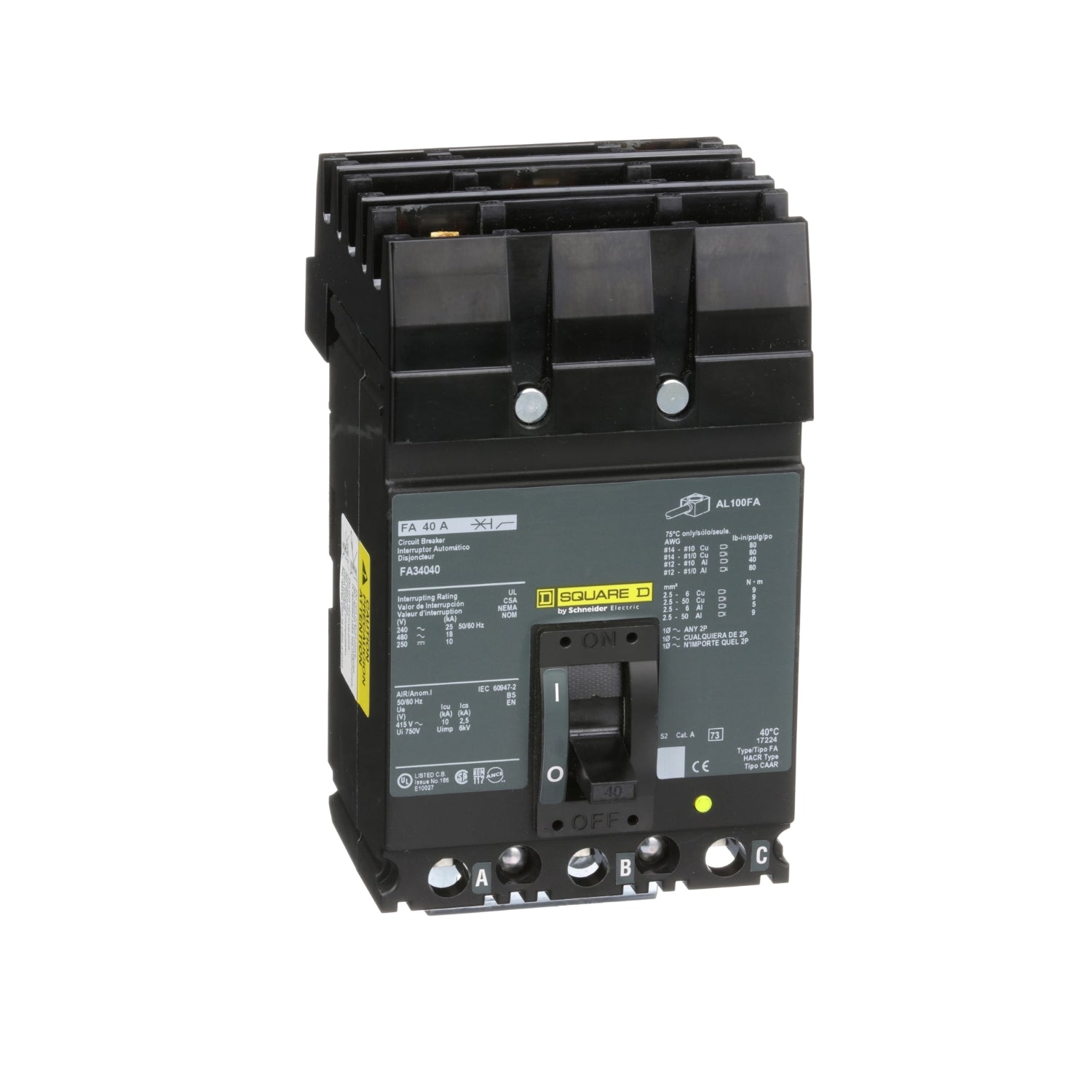 FA34040 - Square D - 40 Amp Molded Case Circuit Breaker