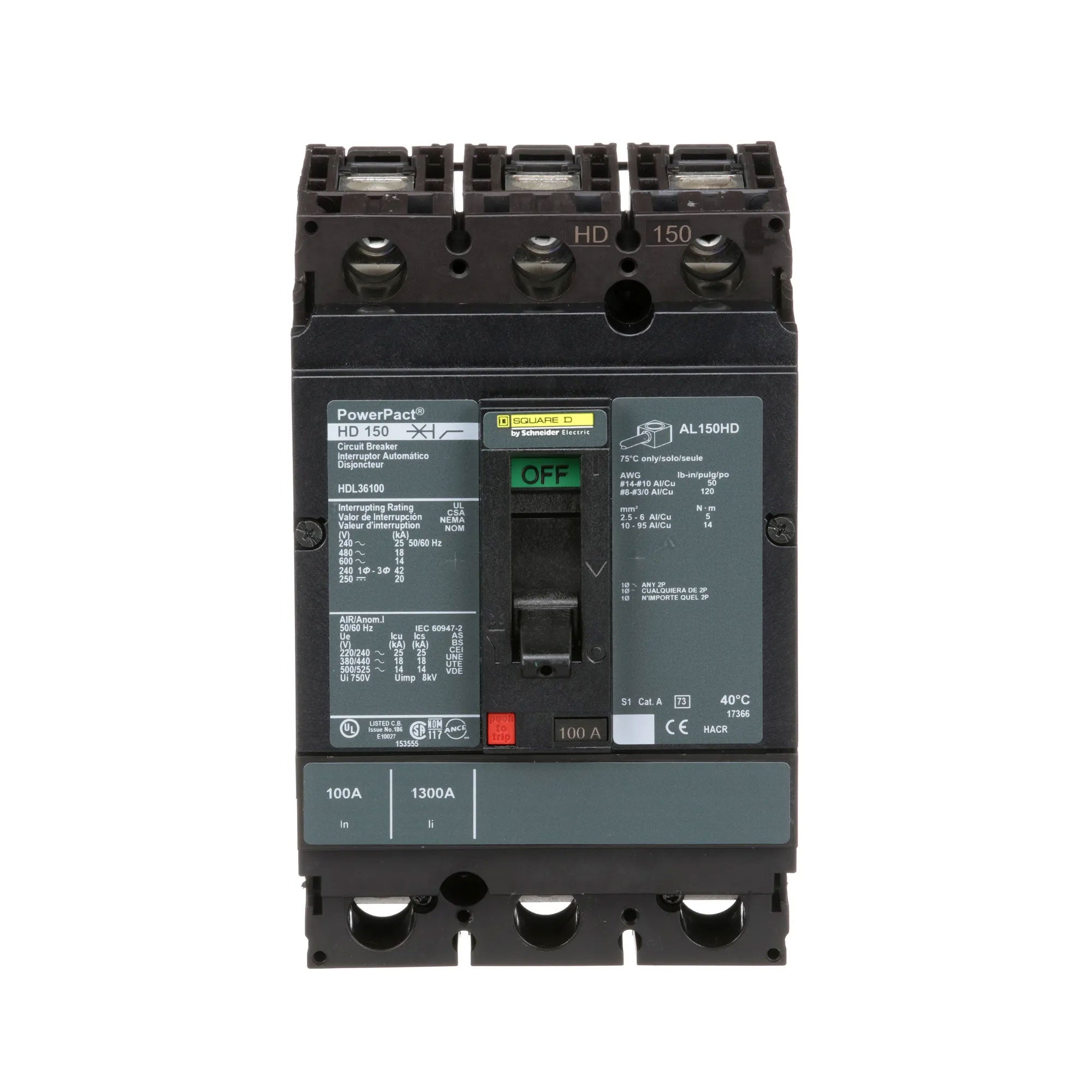 HDL36100 - Square D - Molded Case Circuit Breaker