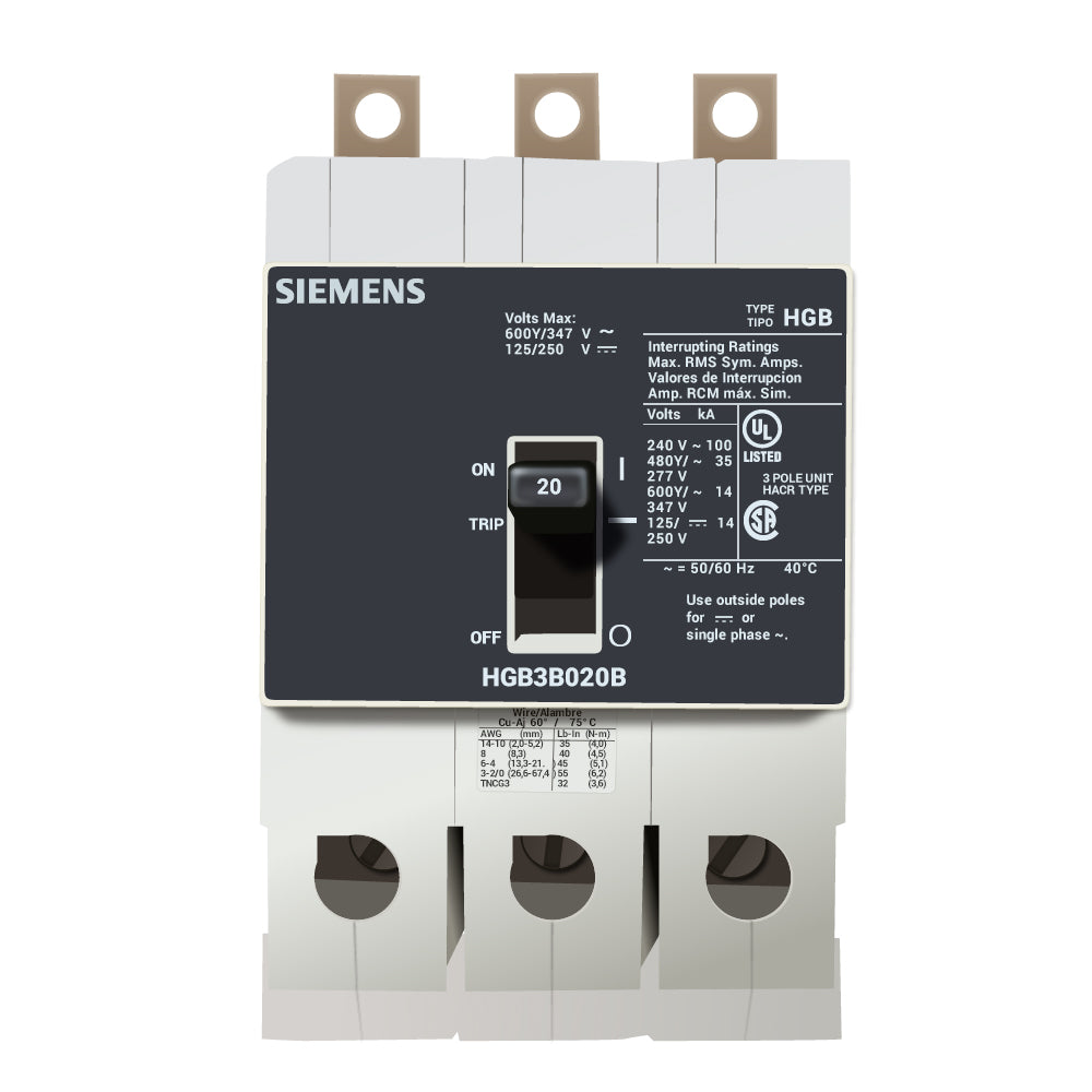 HGB3B020B - Siemens - Molded Case Circuit Breaker