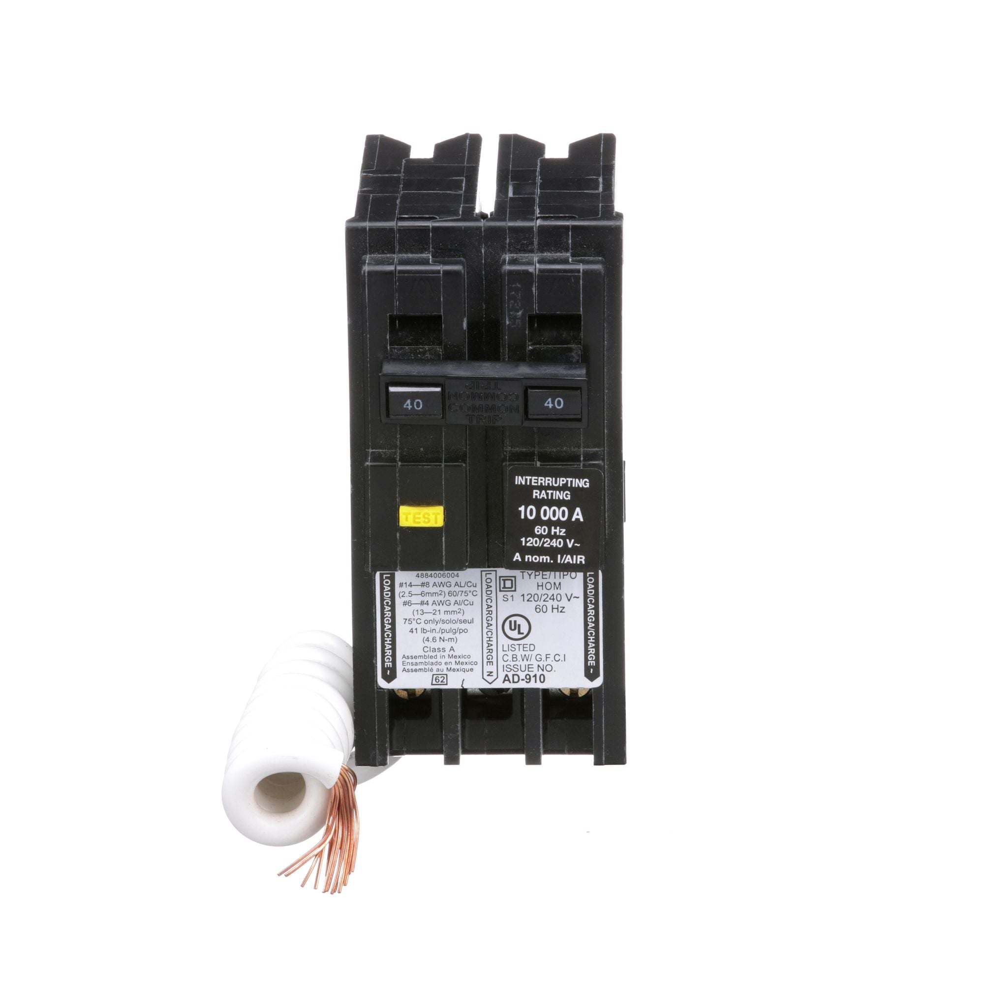HOM240GFI - Square D - 40 Amp Ground Fault Circuit Breaker