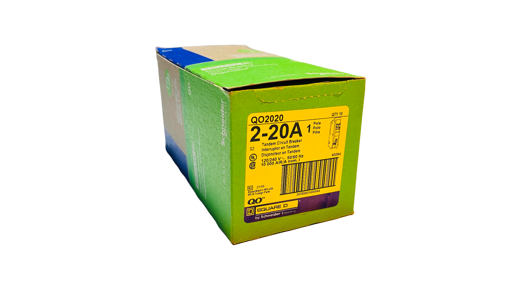 QO2020 (Box of 10) - Square D - 20 Amp Tandem Circuit Breaker