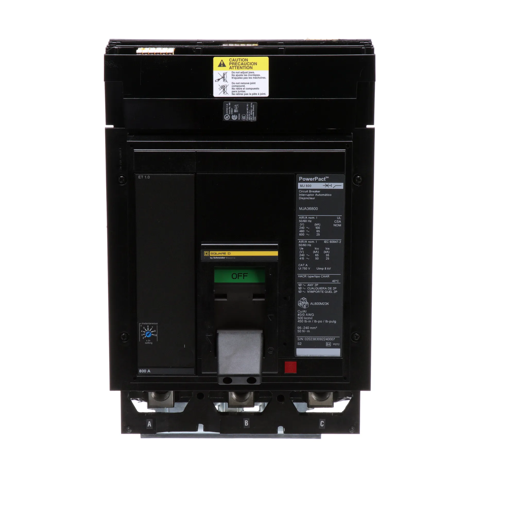 MJA36800 - Square D - Molded Case Circuit Breaker