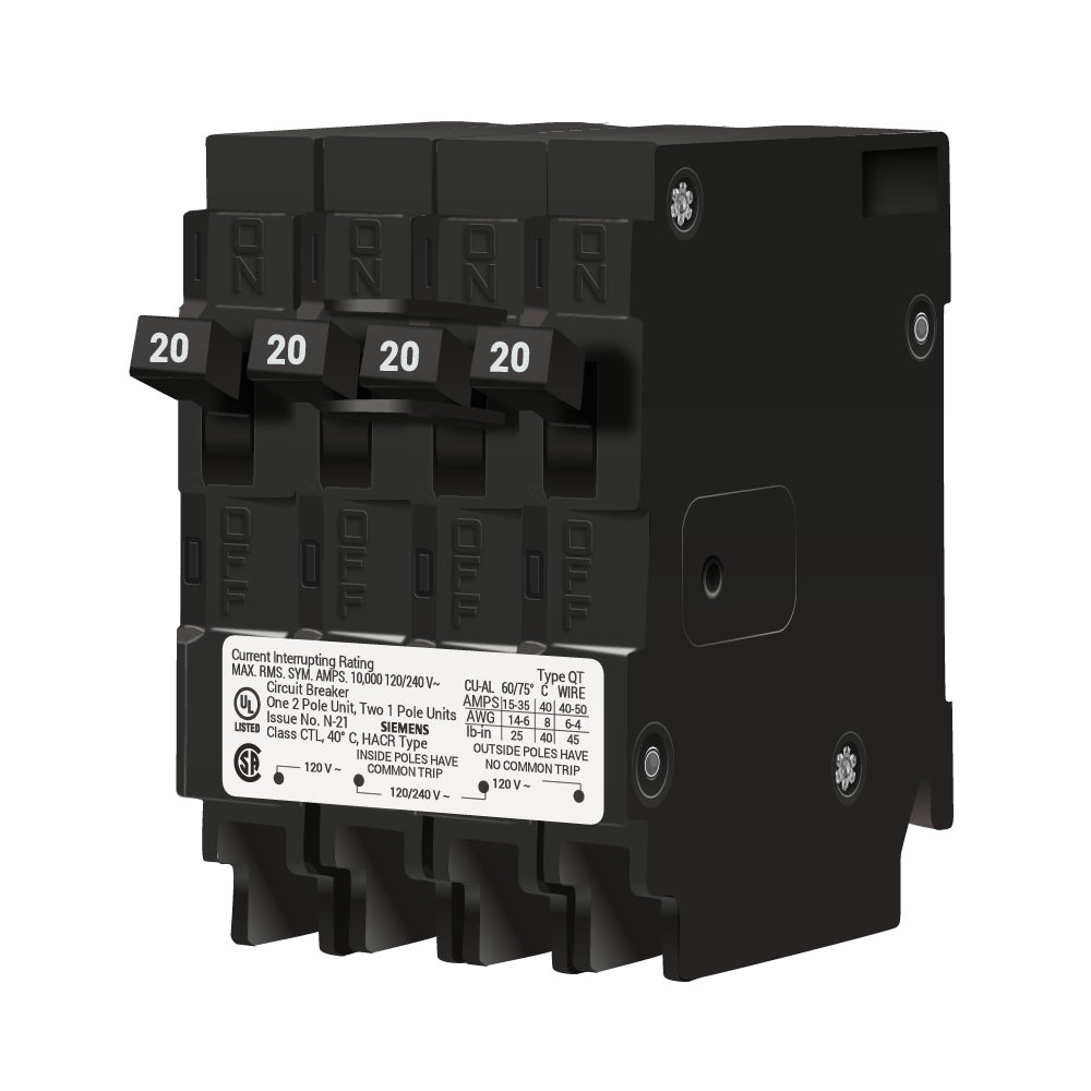 Q22020CT - Siemens - 20 Amp Quad Circuit Breaker