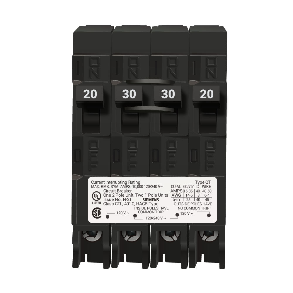 Q22030CT - Siemens - 30 Amp Quad Circuit Breaker