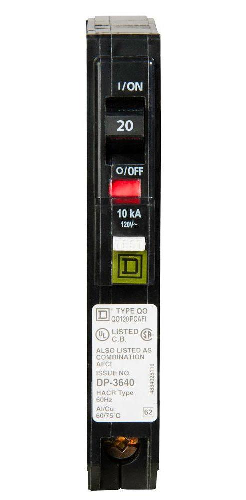 QO120PAF - Square D - 20 Amp AFCI Circuit Breaker
