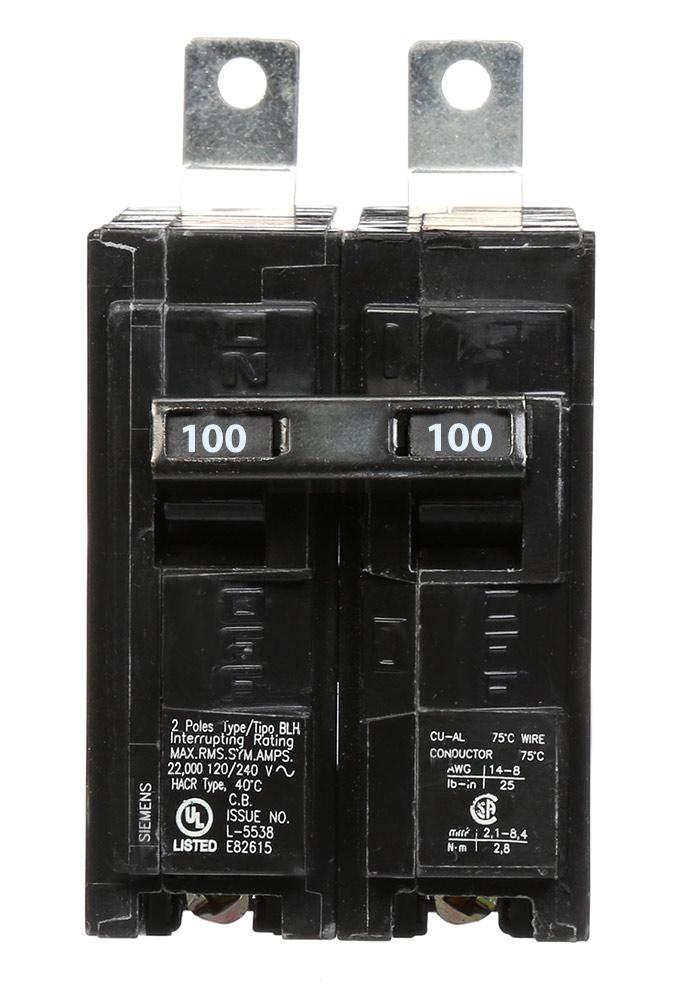 B2100H - Siemens - 100 Amp 22kA Circuit Breaker
