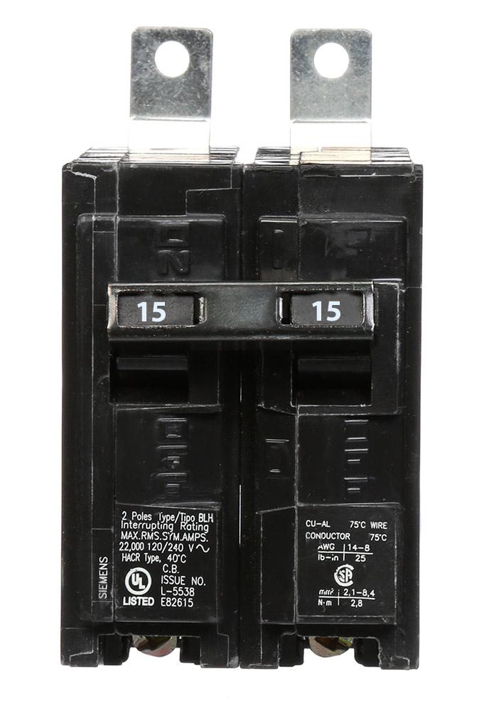 B215H - Siemens - 15 Amp 22kA Circuit Breaker