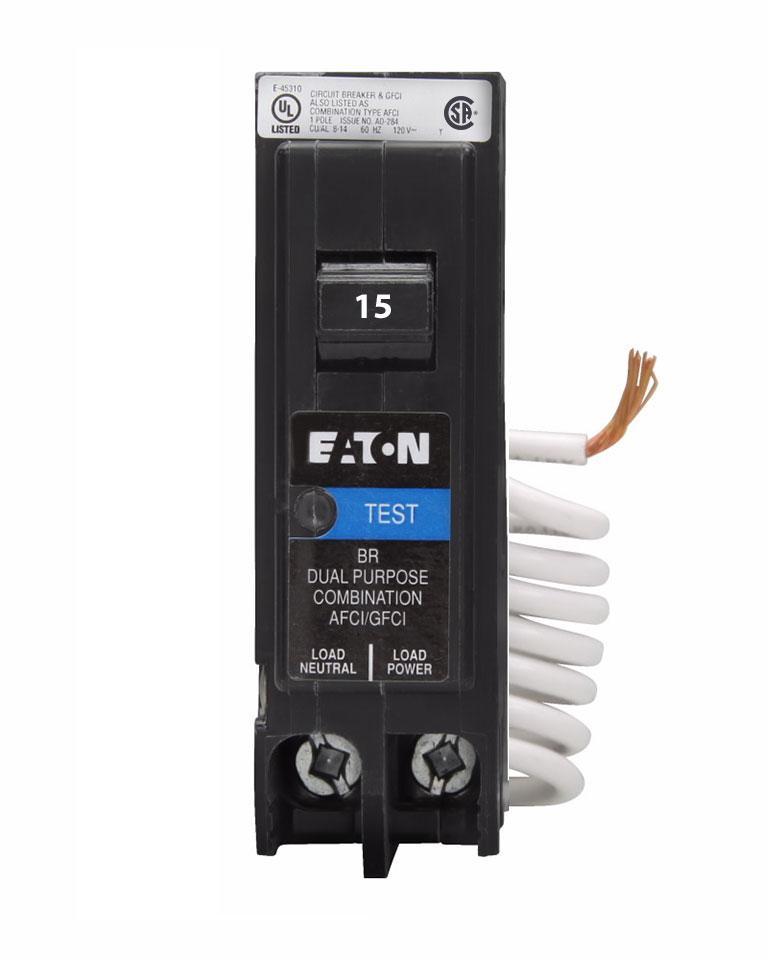 BRAFGF115 - Eaton Cutler-Hammer 15 Amp Single Pole Dual Function Circuit Breaker