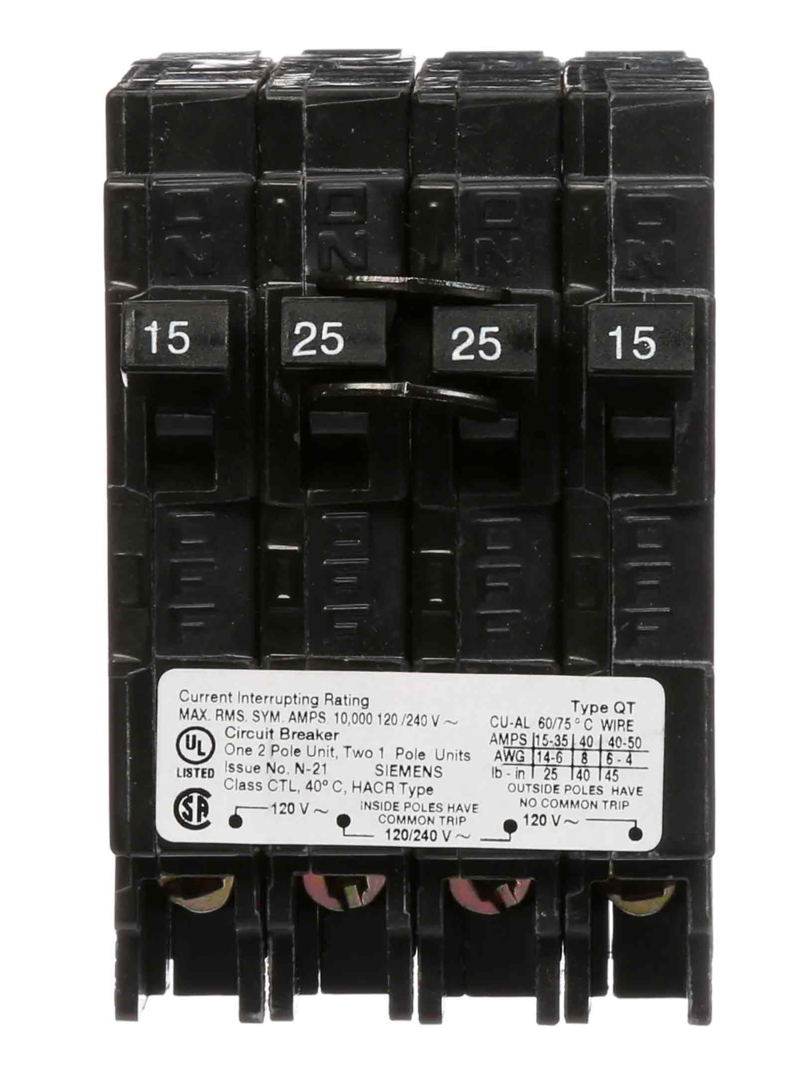 Q21525CT - Siemens - 25 Amp Molded Case Circuit Breaker
