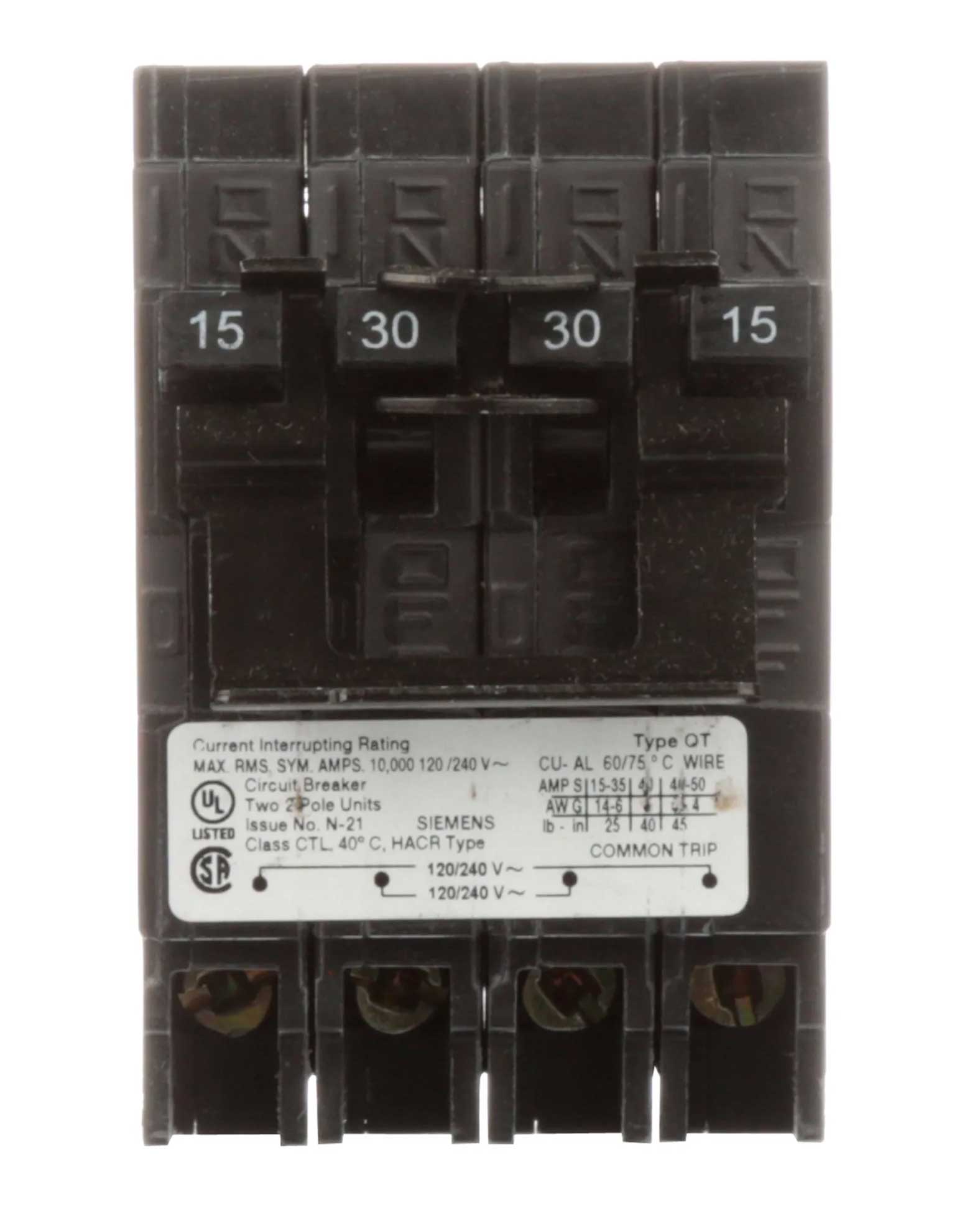 Q21530CT2 - Siemens - 30 Amp Molded Case Circuit Breaker