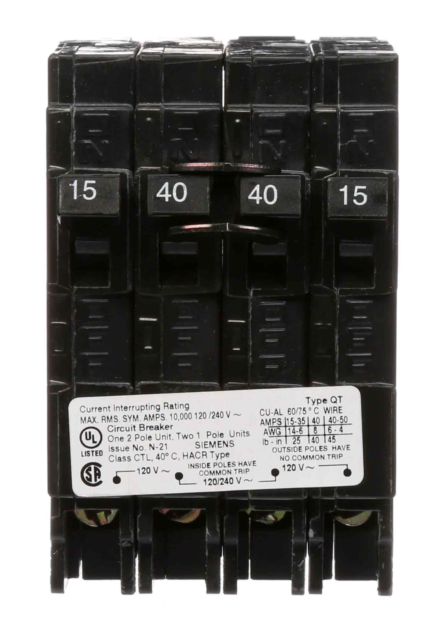 Q21540CT - Siemens - 40 Amp Molded Case Circuit Breaker