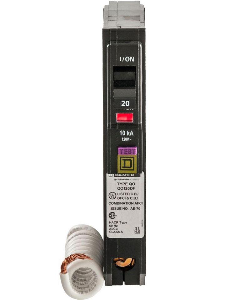 QO120DF - Square D - 20 Amp Dual Function Circuit Breaker