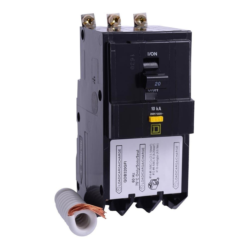 QOB320GFI - Square D - 20 Amp GFCI Breaker