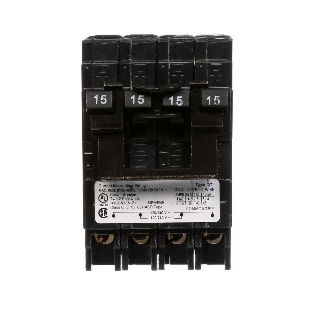 Q21515CT2 - Siemens - 15 Amp Quad Circuit Breaker