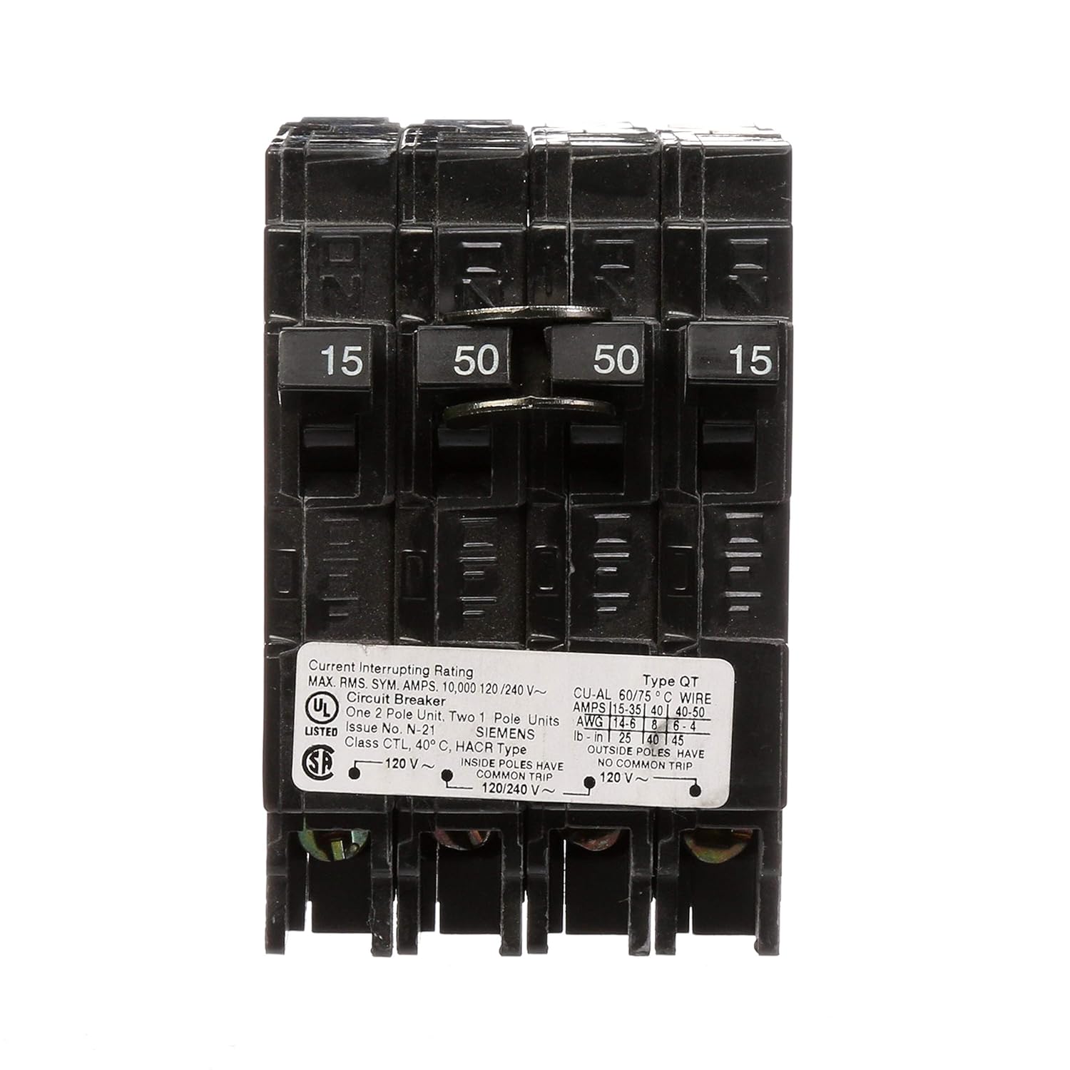 Q21550CT - Siemens - 50 Amp Quad Circuit Breaker