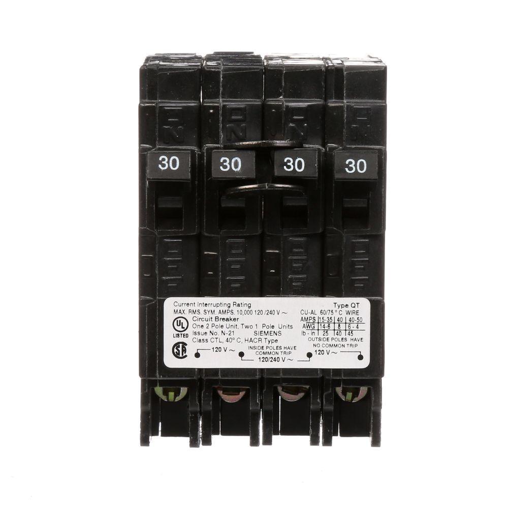 Q23030CT - Siemens - 30 Amp Quad Circuit Breaker