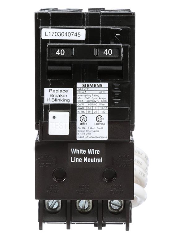 QF240A - Siemens - 40 Amp GFCI Circuit Breaker